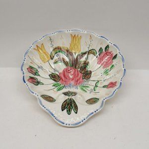 Southern Potteries Blue Ridge NOVA ROSE 8 3/4 Inc Shell Shaped Candy Dish
